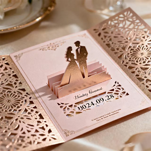 Tarjetas de Agradecimiento Pop-up 3D con Impresión Personalizada, Invitación de Boda, con Logotipo - Product Image 2