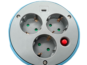 Cable eléctrico 3M Color Azul USB C 3 Salida UE Multi-enchufe con Cables de extensión de interruptor Carrete redondo retráctil tipo A tipo C - Product Image 3