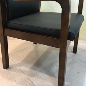 Sedie per visitatori in legno di lusso <span class=keywords><strong>sedia</strong></span> per visitatori in pelle nera <span class=keywords><strong>senza</strong></span> ruote - Product Image 5