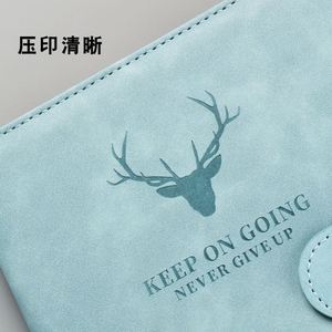 Cuaderno Multicolor de Piel Sintética con Cierre Magnético, Diseño de Cabeza de Ciervo con Eslogan Motivacional, Opción Multifuncional para Diario de Oficina - Product Image 2