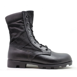 Botas de seguridad para entrenamiento al aire libre con punta de acero y cuero corregido, suela de goma antideslizante resistente al ácido y aceite para hombre - Product Image 3