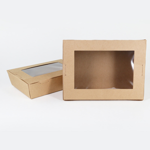 Carpetas de papel recubiertas biodegradables Contenedor de comida rápida para llevar con revestimiento de PE para Fideos y <span class=keywords><strong>ensaladas</strong></span> Envasado de alimentos - Product Image 6