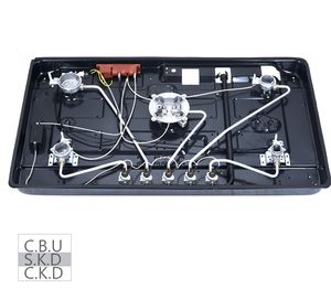 موقد موقد 5 شعلة موقد مع مدى غاز مضمن مقاوم للحريق من الفولاذ المقاوم للصدأ لبيوت الفنادق - Product Image 4