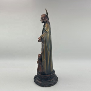 Statues religieuses en polyrésine finition bronze de Jésus avec figurine d'enfants, bénissant les petits. - Product Image 3