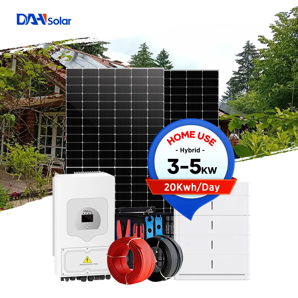 Hybrid Solar Panel Power System 3KW 5KW 5kva 3 5 Kw Full House Residential Solar Photovoltaic System Batteries Kits