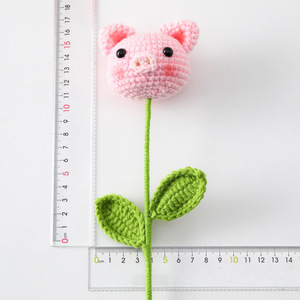 ช่อดอกไม้ถักโครเชต์รูปสัตว์ โชคดี <span class=keywords><strong>สาขา</strong></span>ใหญ่ หมูสีชมพู กบ <span class=keywords><strong>แพนด้า</strong></span> ของตกแต่งบ้าน ของขวัญขึ้นบ้านใหม่ - Product Image 3