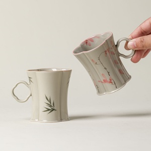 Handbemalter Keramikbecher mit Griff, ideal für Tee, Kung-Fu-Tee und als Verkostungsbecher für zu Hause - Product Image 4