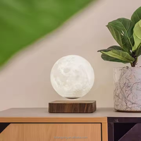 Lampe lunaire à lévitation magnétique écologique moderne, abat-jour flottant en bois, alimentation sans fil CC, décoration simple et flexible pour le salon