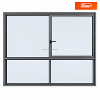Ventana Corredera Horizontal de Doble Acristalamiento, Aleación de Aluminio, Aislamiento Térmico para Cocina, Certificación Energy Star, Color Negro Personalizable