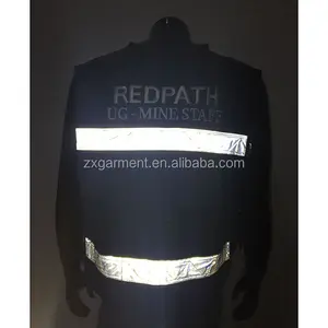 Custom Made Hoge Zichtbaarheid Multi Pocket Black Waarschuwing Reflecterende Verkeersveiligheid Vest Zwart Veiligheid Vest