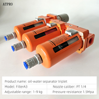 ATPRO Filtre de filtration pour compresseur d'air, Processeur de source d'air, Filtre à air, Séparateur d'huile et d'eau, Séparation de la brume d'huile