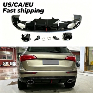 Diffusori Posteriori Neri Lucidi Stile RSQ5 per Audi Q5 SQ5 8R 8R.5 2008-2018, con Terminali di Scarico - Product Image 1