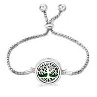 Ailes d'ange réglables en acier inoxydable Pendentif d'aromathérapie Design simple Bracelet à breloques de mode Diffuseur d'huiles essentielles pour femmes