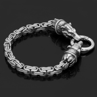 Bracelet en acier inoxydable vintage imperméable Viking Ours polaire pour hommes. Bracelet classique non allergique, bijoux