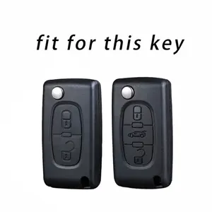 Étui de clé en silicone pour Peugeot <span class=keywords><strong>206</strong></span> 208 207 308 RCZ 408 407 307 <span class=keywords><strong>206</strong></span> pour Citroën C4 C5 C3 C2 C4L DS3 DS4 Xsara Picasso - Product Image 2
