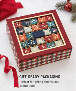 Wholesale Double Door Christmas Advent <b>Calendar</b> Box Rigid Cardboard Empty Mystery Blind Box for Jewelry and Surprise Gift - Product Image 2