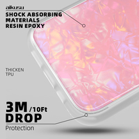 Coques de Téléphone Anti-Choc Transparentes Anti-Jaunissement Givrées en TPU PC, Design de Luxe pour Iphones 16 15 14 13 Pro Max