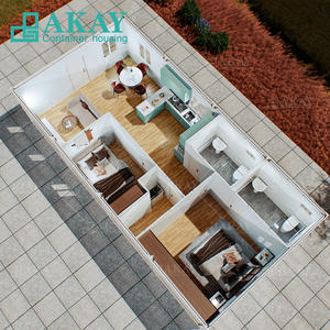 Casa prefabricada modular personalizada, casas prefabricadas, apartamento de <span class=keywords><strong>cuatro</strong></span> conexiones, 2 dormitorios, 20 pies, 40 pies, casa contenedor desmontable - Product Image 6