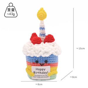 Cross-border finished handmade knitted <b>doll</b> cake crocheted ornaments strawberry cake crocheted <b>doll</b> - Product Image 1