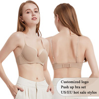 Ensemble soutien-gorge et culotte personnalisable avec logo, bretelles réglables, respirant, doux, à armatures, pour un maintien et un effet liftant des seins