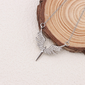 Angel Wings <b>Necklace</b> S925 Sterling Silver Diamond Pendant Party Jewelry for Women Elegant Fashion <b>Statement</b> Piece - Product Image 2