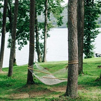 Hamac portable personnalisé durable en nylon pour le camping en plein air, structure de couchage suspendue tissée pour adultes