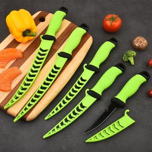 Cuchillo de Pesca y Camping, Hoja de Acero Inoxidable con Punta Caída, Mango de Plástico, Grosor de 2mm, Multiusos - Product Image 1