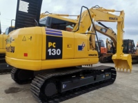 Excavatrice Komatsu PC130 d'occasion du Japon, 13 tonnes, moteur 110 kW, pompe, composants principaux du moteur, godet de 1 m, taille moyenne