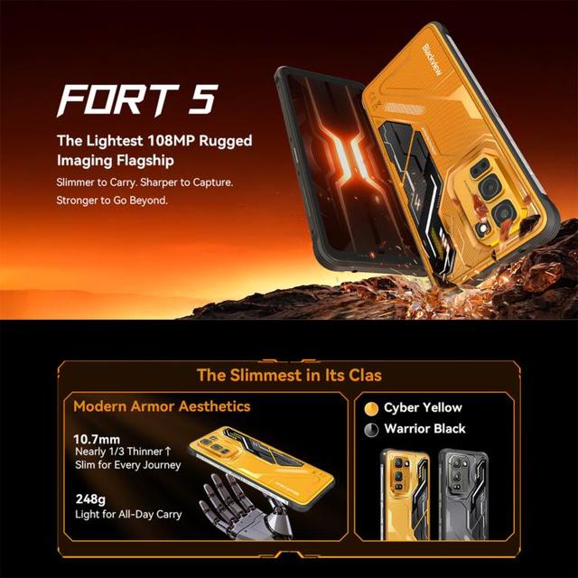 Direct Sale Blackview FORT 5 Rugged Phone 12GB+256GB, 6.78 Inch Android 16 Mobile Phone 5000mAh 4G, OTG, NFC Factory Machine