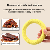 Jouet à mâcher interactif pour chien en silicone de qualité alimentaire en forme d'anneau avec logo personnalisé pour le nettoyage des dents et le soulagement des douleurs molaires