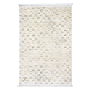 Alfombra Tejida a Cuadros Inci Cream de 10 mm, Lavable, Ecológica, Apta para Mascotas, Moderna, Escandinava, de Microfibra de Poliéster y Algodón para Sala de Estar - Product Image 1