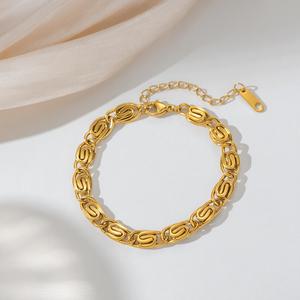 Pulsera de Cadena Imperial de Acero Inoxidable, Collar con Colgante, Pulsera de Cadena Chapada en Oro de 18k para Mujeres y Hombres - Product Image 4