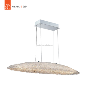 Lampe suspendue en verre artisanal linéaire contemporaine pour salle à manger de villa et salon d'hôtel - Product Image 2