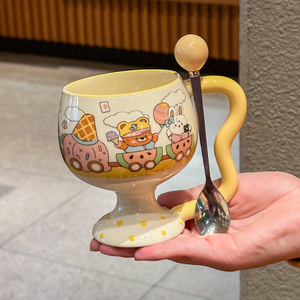 <b>cute</b> ceramic mug <b>bear</b> mug 14oz high-foot <b>cute</b> mug ceramic ceramic <b>bear</b> coffee mug - Product Image 3