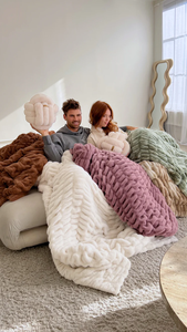 بطانية أرنب فقاعية مخططة مقلمة من الفرو الصناعي قابلة للانعكاس من جانب مزدوج دافئ سميك جي إس إم - Product Image 5