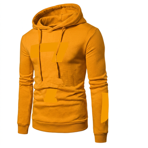 Men's Green Hooded Sweatshirt With Black Number 7 Print Slim Fit Casual Knitted Long Sleeve Autumn Wear - Product Image 6