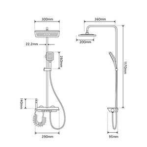 Système de <span class=keywords><strong>douche</strong></span> moderne gris anthracite avec affichage numérique <span class=keywords><strong>LED</strong></span>, touches piano, en laiton, ensemble mitigeur pluie pour salle de bain, colonne de <span class=keywords><strong>douche</strong></span> de luxe 4 voies - Product Image 5