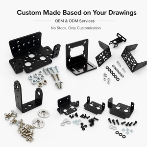 Suporte em L de Chapa Metálica Personalizado TZR com Desenho Baseado, Placa de Montagem de Precisão com Revestimento em Pó Preto, Hardware OEM - Product Image 1