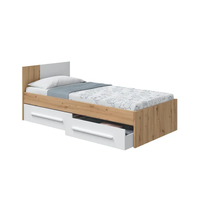 MOQ 100 Fabricación en Fábrica FCCA Cama Individual Pequeña Moderna Minimalista con Panel de Madera y 2 Cajones de Almacenamiento para Dormitorio