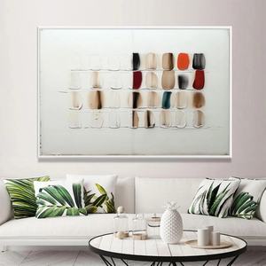 Peinture à l'huile abstraite minimaliste sur carreaux texturés originaux, art mural 100% peint à la main sur toile, décoration pour la maison et l'hôtel, cadre en bois, à suspendre - Product Image 4