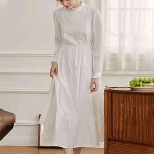 OEM Fabrication Vente en gros Personnalisé Haut de gamme Mode Broderie Dentelle Manches Longues Maxi <span class=keywords><strong>Robe</strong></span> pour les femmes - Product Image 1
