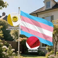Drapeau de la fierté transgenre 3x5 pieds, bleu clair, rose, blanc rayé, bannière trans LGBTQ pour défilé, événement, décoration de salle, directement de l'usine