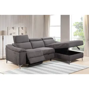 Customized High-quality L shaped living room sofa corner sofa recliner adjustable sleeper sofa bed wity USB charges and storage