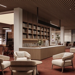 Muebles de Biblioteca Personalizados, Estantería de Madera, Diseño Interior de Sala de Lectura, Sistema de Estanterías - Product Image 1