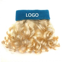 Benutzer definiertes Logo Lustige Geschenk idee Männer Mode Meer äsche Stirnband Perücke Frisur Schwarze Perücke für Deutschland Fans