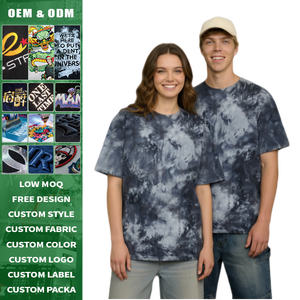 Custom 100 Cotton Knitted <b>Mens</b> Oversized 240gsm <b>Tie</b> <b>Dye</b> <b>T</b> <b>Shirts</b> Vintage Streetwear Wholesale OEM DTG Printing - Product Image 1