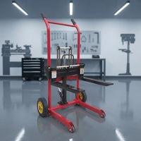 200kg Faltbarer Tragbarer Kleiner Gabelstapler Manuell Betriebener Handstapler Mini-Heber für Garage Lager Logistik