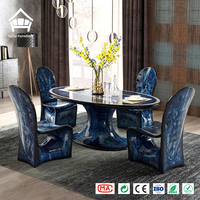 Juego de Muebles de Comedor de Mármol Artístico a Medida para Mansiones y Penthouses, Solución Integral de Alta Gama, Personalización Completa para el Hogar