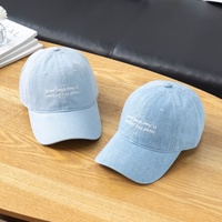 Gorra de béisbol Vintage de lavado ácido personalizada con bordado de algodón puro de mezclilla de lujo de Venta caliente