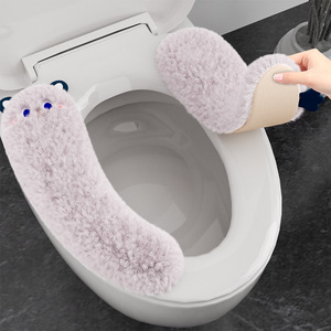 Thickened Plush Waterproof Toilet Seat Cover For Winter Home Use Adhesive Stain Resistant - Product Image 3